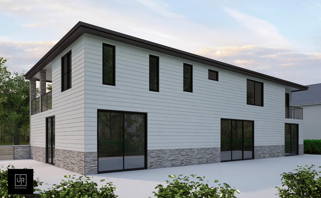 Second-story addition rendering, rear view